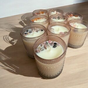 Multi Colored Gemstone Candle Set